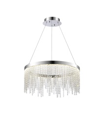 Bano Polished Chrome Crystal Ceiling Lights Diyas Ringed & Square Crystal Fittings Bano Polished Chrome Crystal Ceiling Lights Diyas Ringed & Square Crystal Fittings